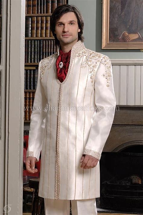 During the ceremony particularly in the masjidmosque women may be asked to men wedding dress in different style and size. Jodpuri Suits - Ivory raw silk grooms fusion sherwani with ...