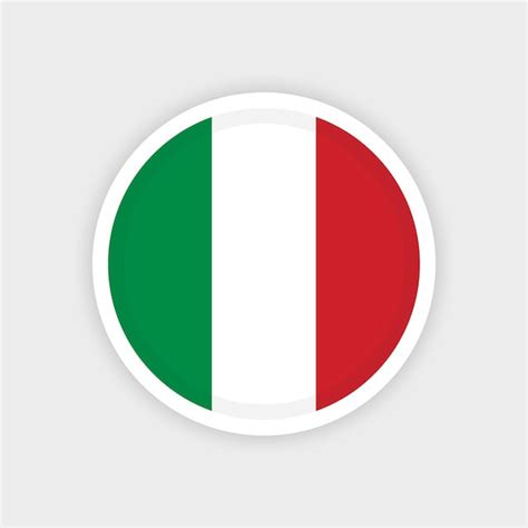 Bandeira da itália com moldura de círculo e fundo branco Vetor Premium