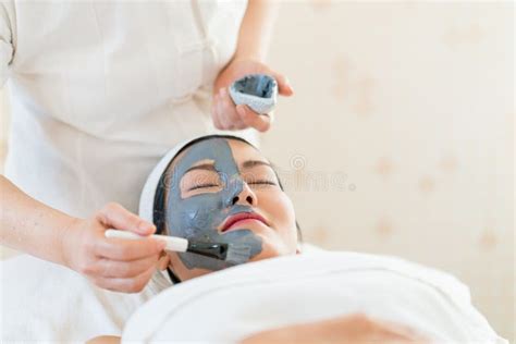 Face Skin Care Female Doing Facial Procedures To Beautician Young