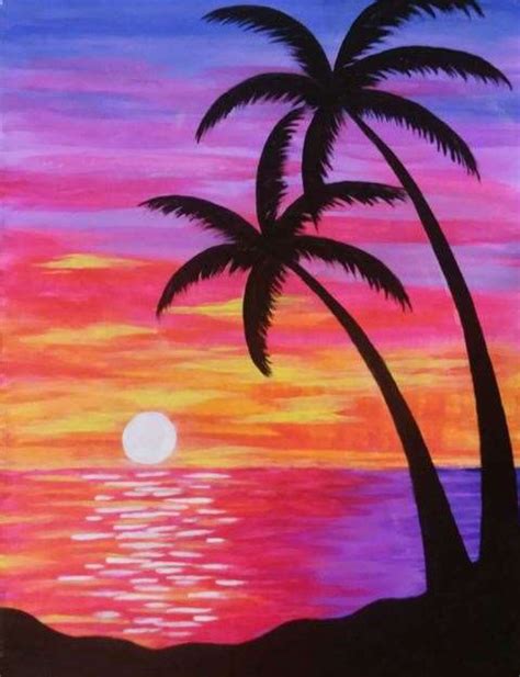 Pin By Savanna Holloway On Art Sunset Painting Easy Sunset Painting