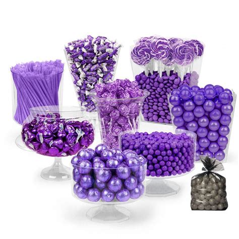 Purple Deluxe Candy Buffet Candiedwedding Purple Candy Table Purple
