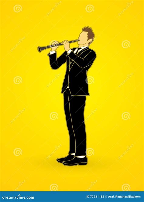 Clarinet Player Stock Vector Illustration Of Background 77231182
