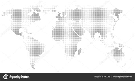 Dotted World Map White Background Vector Illustration Stock Vector