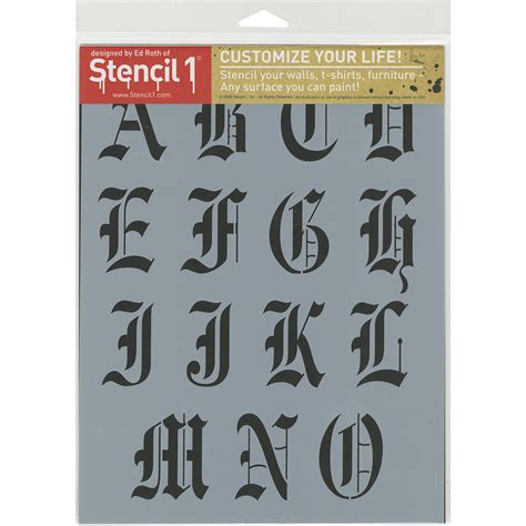 Stencil1 85x11 Alphabet Stencil Old English Font