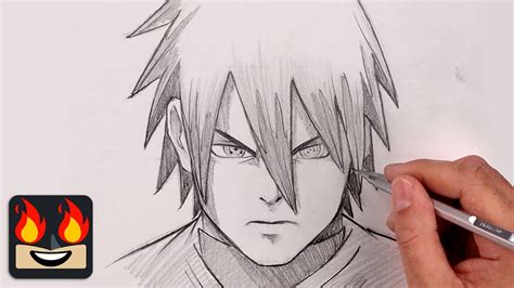 How To Draw Sasuke Uchiha Sketch Tutorial Youtube