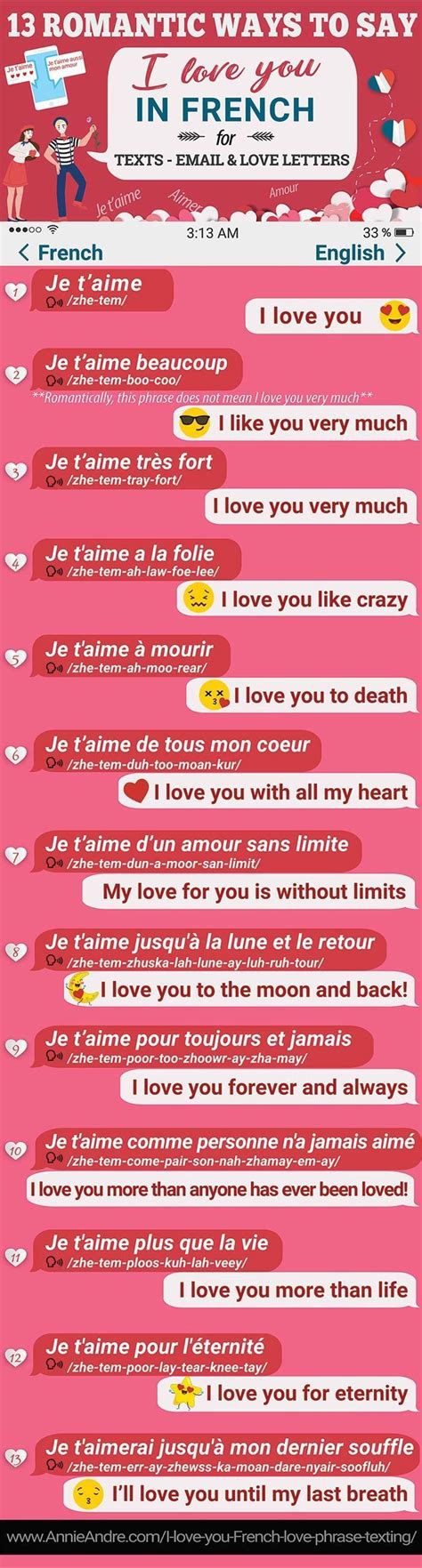 13 Super Romantic French Phrases To Say I Love you In French | Romantic french phrases, French ...