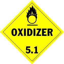 Hazardous Materials Placards Class 5 Oxidizer Organic Peroxide