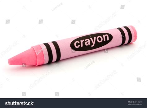 Single Pink Crayon Isolated On White Stock Photo 80145241 Shutterstock
