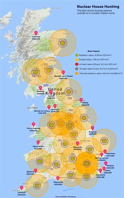 an estate agent has drawn up a map showing the best places to avoid nuclear fallout express and star