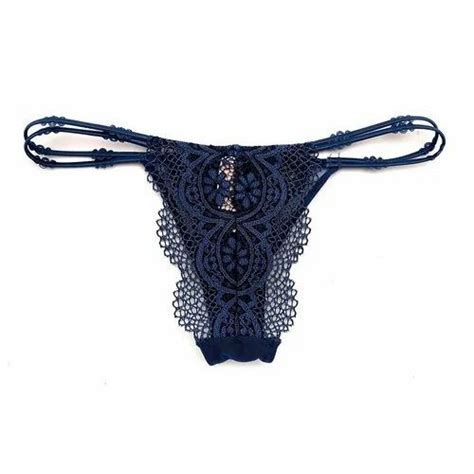 Blue Black Calista Inner Wear Ladies Lace Thongs Rs 70 Piece Id