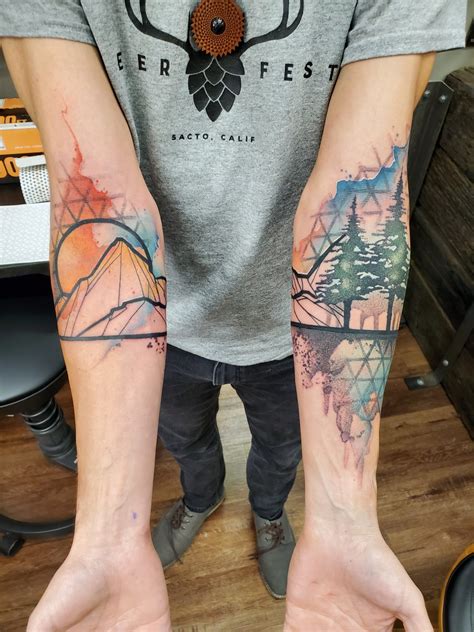 My First Tattoos Geometricforestnature Theme By Justine Nordine
