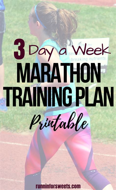 3 Day Per Week Marathon Training Plan Runnin For Sweets Marathon