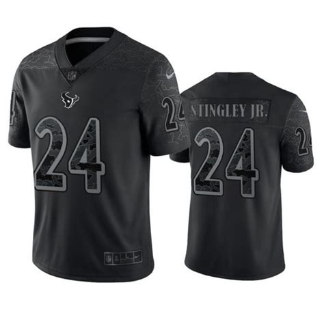 Texans Derek Stingley Jr Reflective Limited Black Jersey Us Sports