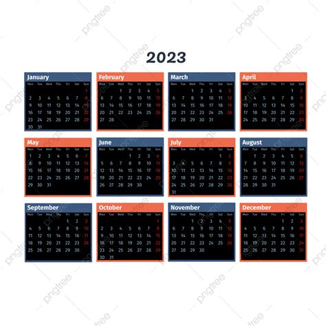Gambar Kalender Navy Persik Gelap Sederhana 2023 Kalender Kalender 2023 2023 Png Dan Vektor