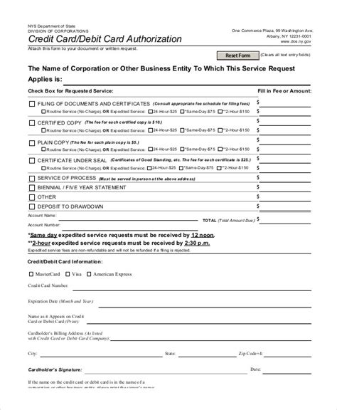 Sample credit card authorization form. Authorization For Credit Card Use - Free Forms Download!!