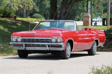 1965 Chevrolet Impala Ss 4 Speed Convertible Red Convertible 327