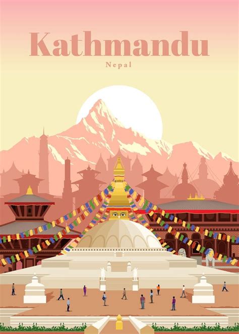 Travel To Kathmandu Poster By Studio 324 Displate Affiches De