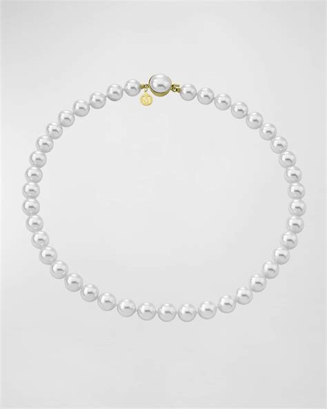 Majorica Lyra Pearl Strand Necklace With Round Clasp Neiman Marcus