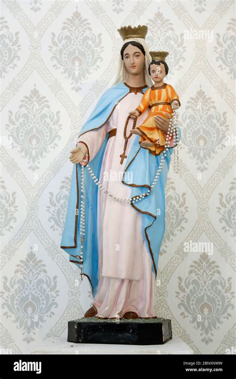 statue of the image of our lady of the rosary the holy rosary or the most holy rosary one of