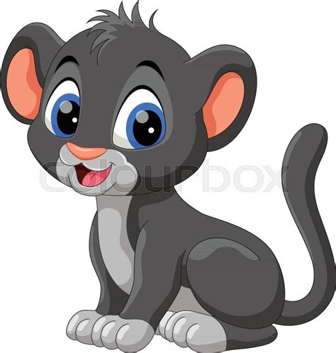 Illustration Of Cute Baby Panther Stock Vector Colourbox
