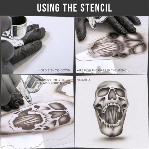 Airbrush Stencil Skull Design Set 8 3 Different Scale Sizes — Tcp Global