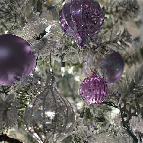Purple White And Silver Themed Christmas Tree Plum Doodles