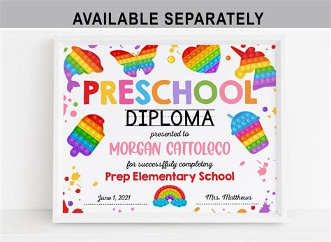 Editable Preschool Diploma Printable Personalized Preschool Etsy