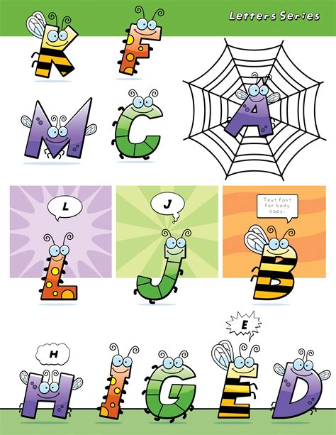 Cartoon Bug Letters ~ Graphics ~ Creative Market