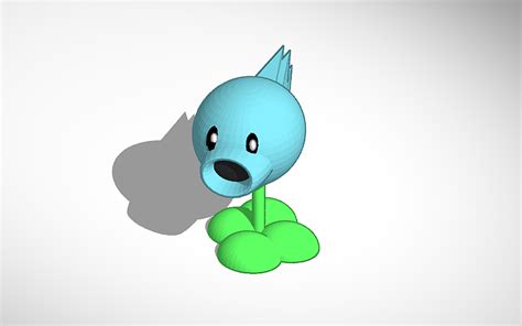 3d design ice peashooter from pvz tinkercad