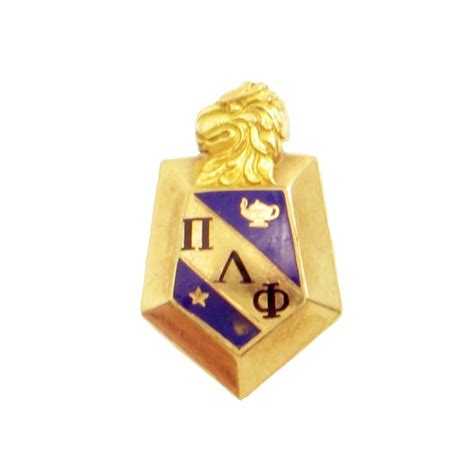 10k Gold Pi Lambda Phi Badge Vintage Fraternity Ple Gem