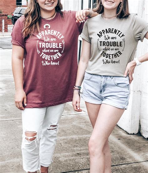 Trouble Together Shirt Best Friends Tee Shirts Matching Best Etsy