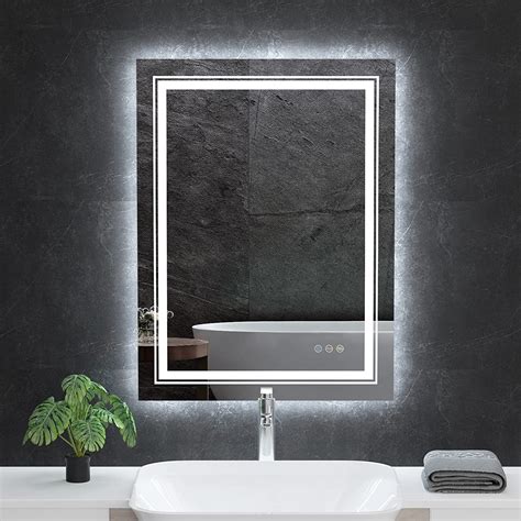 Demister Pad Touch Sensor And 3x Magnification Luvodi 600 X 800mm Led Bathroom Mirror Wall