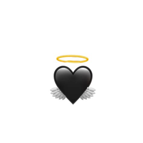 Black Angel Emoji Heart Freetoedit Sticker By Satanicbarbie