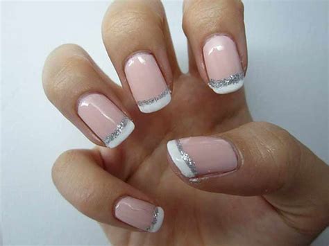 French Manicure With Silver Line Nailshe