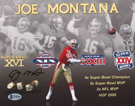 Joe Montana Signed 49ers 8x10 Photo Beckett Coa Pristine Auction