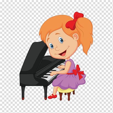 Girl Playing Piano Illustration Piano Cartoon Illustration The Little