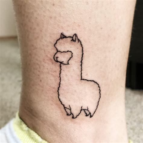 Llama Outline Tattoo