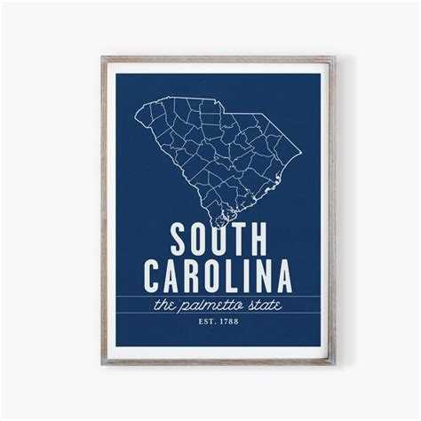 South Carolina Print Etsy