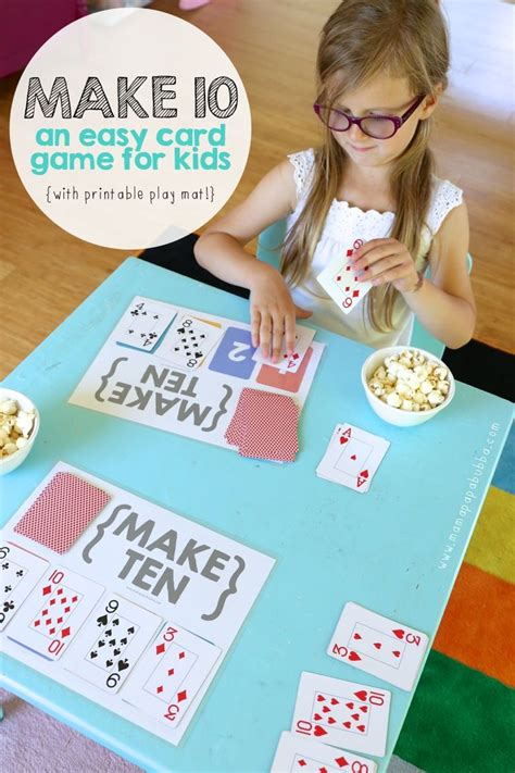 This is a list of traditional card and tile games that are designed for or work well with three players. Make Ten {an easy card game for kids | Math for kids, Math card games, Card games for kids