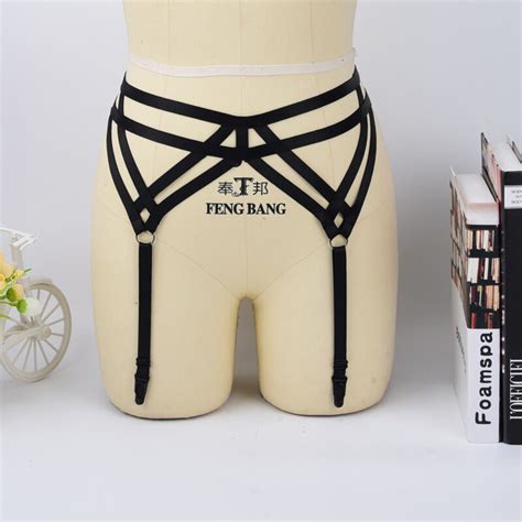 sexy wedding garter fetish leg stockings belt bow harness garter belt elastic goth lingerie cage