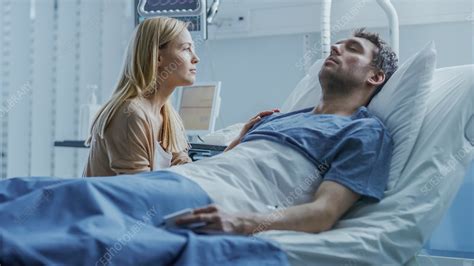 Wife Visiting Her Recovering Husband In The Hospital Stock Image F0333207 Science Photo