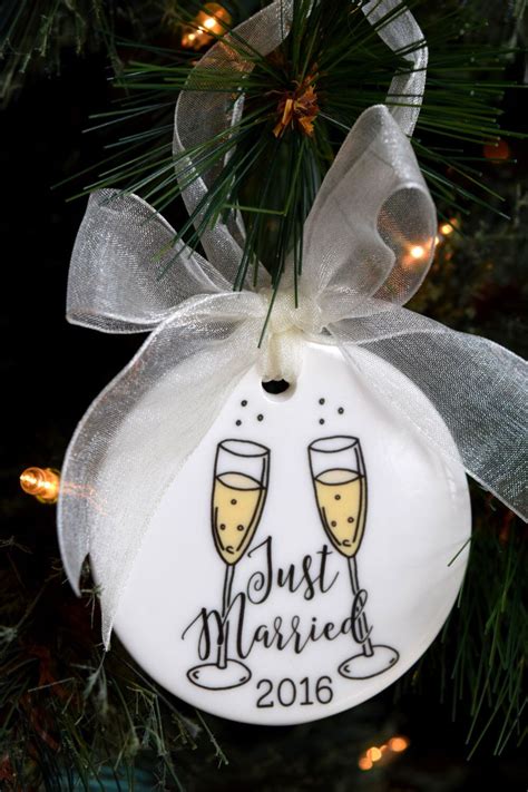 Just Married Christmas Ornament Our First Christmas Ornament Wedding