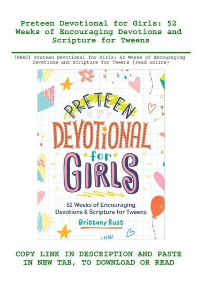 Read Preteen Devotional For Girls 52 Weeks Of Encouraging Devotions