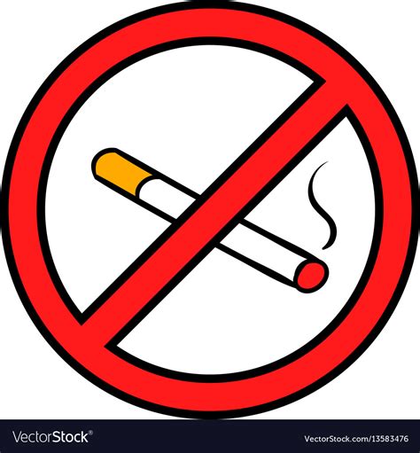 Badge No Smoking Icon Cartoon Royalty Free Vector Image