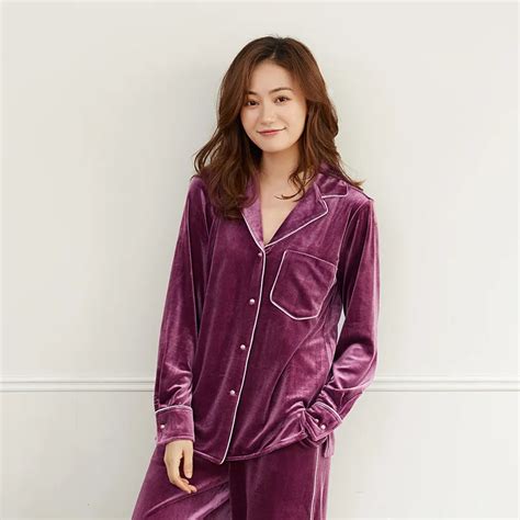 2019 Autumn Winter Warm Thicken Velvet Pajamas Set Women Sleepwear Tracksuit 2 Two Piece Suit