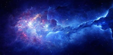 Space Nebula Stars Universe Colorful Dark Blue P Wallpaper