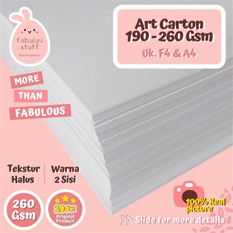Jual Karton Art Carton GSM F A Kertas Art Paper Shopee Indonesia