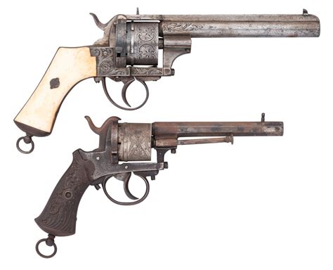 A 54 Bore Belgian Lefaucheux Patent Pin Fire Revolver LiÈge Proof