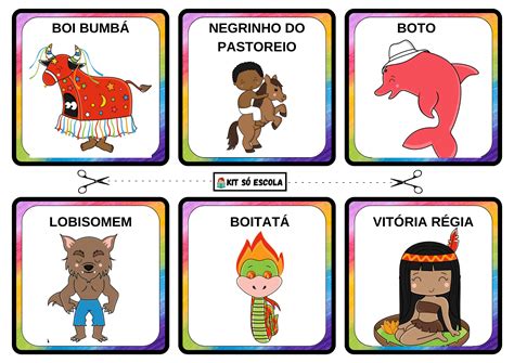 Flash Cards Personagens Folclore Brasileiro Para Imprimir S Escola