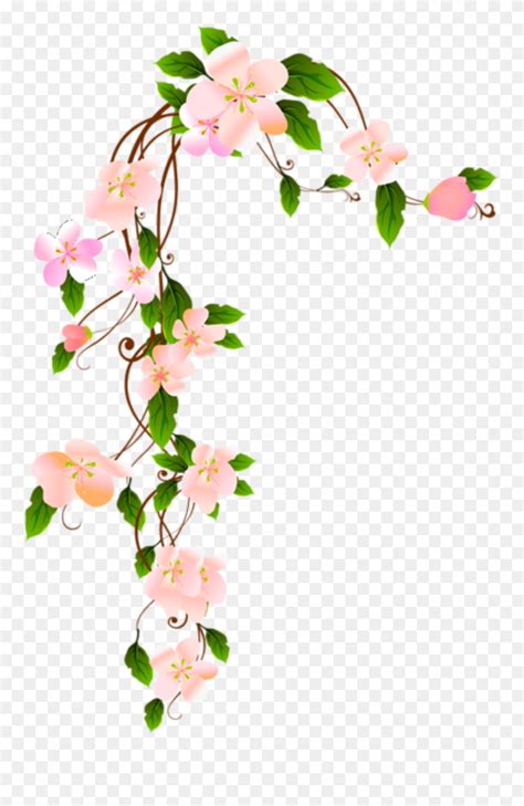 Blumen Rosa Ast Flower Vines For Corners Clipart 5784054